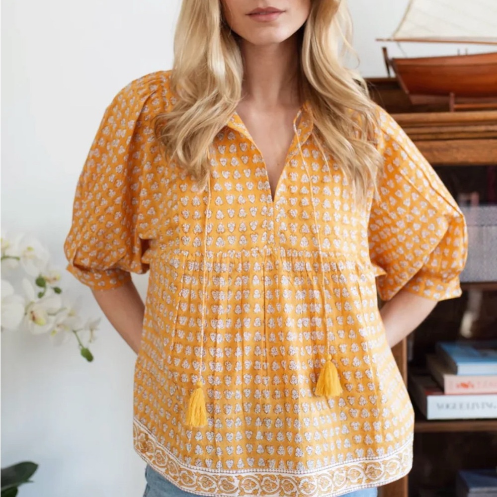 STEPH TOP - MARIGOLD THISTLE BY MAREA
